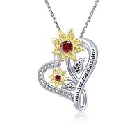 GGYTMQL Collar de plata de ley 925 con colgante de flor de margarita y corazón infinito para mujer, joyería para el día de San Valentín