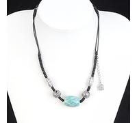 GGYTMQL Collar de Plata S925, Collar de la Cadena de clavícula de Piedra de Tianhe, Collar de Estilo étnico de Loto pequeño de pez pequeño (s925 s925)