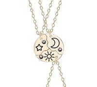 GGYTMQL Collar de Rompecabezas de Accesorios de joyería para Mujeres para Mujeres y Hombres, Collar de Colgante de Estrella de la Nube de Sol de la Luna Colgante del Rompecabezas del Rompecabezas