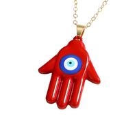 GGYTMQL Collar Hamsa para Mujeres y Hombres, Multicolor Hamsa Hand Evil Oye Collar de Ojo Azul Cadena de suéter de Mano de Ojo Azul Fátima, Mano de Fátima con Ojo Turco Turco