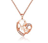 GGYTMQL Collar para Mujeres, corazón, Colgante Colgante de Metal mamá con Collares de rolo de circonia cúbica para Adultos