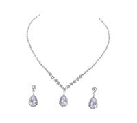 GGYTMQL Collar pendientes conjunto de joyas de lágrimas de ángel joyas de diamantes de imitación para mujeres boda