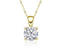 GGYTMQL Collares brillantes con colgante de moissanita de 1 quilate para mujer, 100% plata de ley 925, joyería de boda, Silver