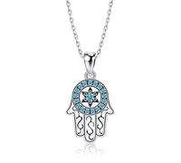 GGYTMQL Collares Colgantes de Mano Collar Azul Brillante para Mujeres Joyas Hechas en China