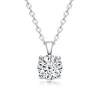 GGYTMQL Collares con colgante de moissanita de 1 quilate para mujer, 100% plata 925, accesorios de joyería de boda