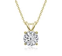 GGYTMQL Collares con colgante de moissanita de 1 quilate para mujer, 100% plata de ley 925, joyería brillante para fiestas, Gold