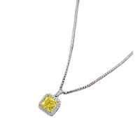 GGYTMQL Collares con colgante de plata de ley 925 real de 7 mm de moissanita y rubí para mujer, A