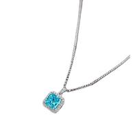 GGYTMQL Collares con colgante de plata de ley 925 real de 7 mm de moissanita y rubí para mujer, A