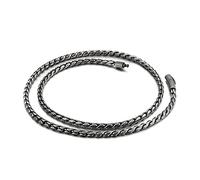 GGYTMQL Collares de Cadena de Enlace retorcido, Collar de Cadena de Enlace de Acero Inoxidable de Acero Negro 67 cm