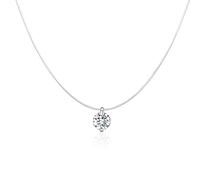 GGYTMQL Collares de Cadena Invisible de Plata Colgante de Diez Rhinestone foker Transparente Femme