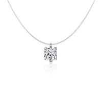 GGYTMQL Collares de Cadena Invisible de Plata Colgante de Diez Rhinestone foker Transparente Femme