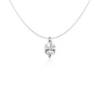 GGYTMQL Collares de Cadena Invisible de Plata Colgante de Diez Rhinestone foker Transparente Femme