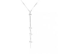 GGYTMQL Collares de estrella 925 para mujer, cadena larga con borla para clavícula, gargantilla, collares de joyería