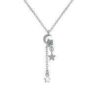 GGYTMQL Collares de Gargantilla de Borla para Mujeres Cubiconia Star Moon Pendants Collar Regalo de Boda