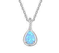 GGYTMQL Collares de ópalos para Mujeres Cuello Colgante de Agua de Agua Joya de circonía cúbica Regalo de Boda