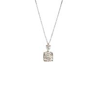 GGYTMQL Collares de plata de ley 925 para mujer, corte de moissanita de imitación, collar con colgante de diamante de cumpleaños