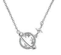 GGYTMQL Collares para Mujeres Colgantes para joyería de Boda Planeta Estrella Collar Collar de San Valentín Regalo