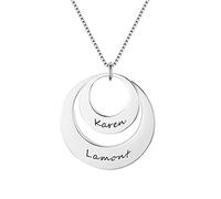 GGYTMQL Collares Reales 100% Colgantes 2 Nombres para Mujeres Aniversario de mamá Regalo de mamá