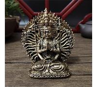 GGYTMQL Color Bronce mil Manos Guan Yin Estatua de Buda Adornos Resina Chino Kwan Yin Buda Figuras