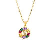 GGYTMQL Color de Color clásico Multicolor Collar Personal 26 Letras Nombre Joyería para Mujeres Accesorios para niñas Regalo