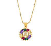 GGYTMQL Color de Color clásico Multicolor Collar Personal 26 Letras Nombre Joyería para Mujeres Accesorios para niñas Regalo