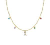 GGYTMQL Color Diamond Star Moon Real 925 Collar de Plata esterlinar