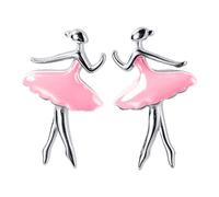 GGYTMQL Color Glaze Ballet Bailarín Pendientes para Mujeres Joyas de Regalo de San Valentín Boda
