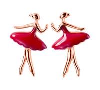 GGYTMQL Color Glaze Ballet Bailarín Pendientes para Mujeres Joyas de Regalo de San Valentín Boda