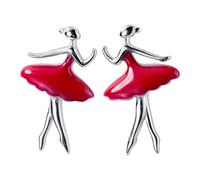 GGYTMQL Color Glaze Ballet Bailarín Pendientes para Mujeres Joyas de Regalo de San Valentín Boda