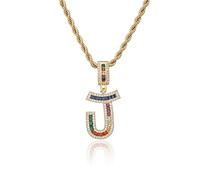 GGYTMQL Coloridas Letras Nuevas AZ Números de Diamantes de Diario infructuos Boads de Encanto de colaboración Digital Digital Hombres Men Party Jewelry Regalos