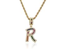 GGYTMQL Coloridas Letras Nuevas AZ Números de Diamantes de Diario infructuos Boads de Encanto de colaboración Digital Digital Hombres Men Party Jewelry Regalos