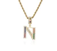 GGYTMQL Coloridas Letras Nuevas AZ Números de Diamantes de Diario infructuos Boads de Encanto de colaboración Digital Digital Hombres Men Party Jewelry Regalos
