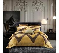 GGYTMQL Conjunto de Ropa de Cama de Cuatro Piezas Cuatro Piezas 1400 TC Cotton Bedlinen Waves Pattern Bedding King King Tamaño de Lino Cubierto de Tapa de la Cama Casas de Almohada (BLU-King