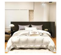 GGYTMQL Conjunto de Ropa de Cama de Cuatro Piezas de Cuatro Piezas Gold White Silverjacquard King Size Bedding de algodón Dórmpe Cubierto de Almohadillas de sábana de Cama (A-Rey