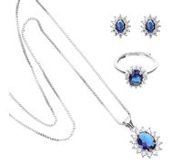 GGYTMQL Conjuntos de joyas azules para mujeres -Conjunto de joyas de baile de moda collar colgante delicado collar de mujer