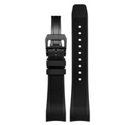 GGYTMQL Corcha de reloj de goma 22 mm para IWC IW390502 IW390209 Banda de reloj Despliegue de cierre Curvado, 22 mm, goma