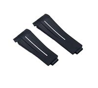 GGYTMQL Corcha de reloj de goma negra de 20 mm Correa de hebilla plegable ajustable Correa para correa para Submariner GMT Oysterflex Daytona Pulsera, Hebilla BLK, Caucho
