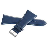 GGYTMQL Correa de banda de reloj de cuero azul de 36 mm de Locman Men con hebilla plateada