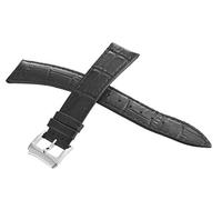 GGYTMQL Correa de banda de reloj de cuero negro de Raymond Weil de 19 mm con hebilla de acero inoxidable plateado V2.16