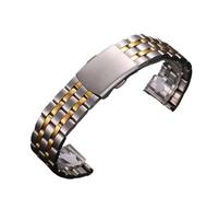 GGYTMQL Correa de metal Pulsera de acero inoxidable Bandas de vigilancia de hebilla plegable Banda de reemplazo universal