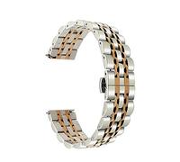 GGYTMQL Correa de Reloj Adecuada para una Correa de Pulsera de Metal de Reloj Inteligente, Adecuado para Correa de Acero Inoxidable Intercambiable de 20 mm, 22 mm /20 mm/Plata Negra