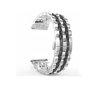 GGYTMQL Correa de Reloj Adecuada para una Correa de Pulsera de Metal de Reloj Inteligente, Adecuado para Correa de Acero Inoxidable Intercambiable de 20 mm, 22 mm /20 mm/Plata Negra