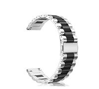 GGYTMQL Correa de Reloj Adecuada para una Correa de Pulsera de Metal de Reloj Inteligente, Adecuado para Correa de Acero Inoxidable Intercambiable de 20 mm, 22 mm /20 mm/Plata Negra