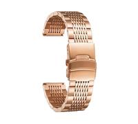 GGYTMQL Correa de reloj de acero inoxidable de 18 mm, 20 mm, 22 mm, 24 mm, correa de reloj de malla de metal pulido para hombres y mujeres, oro, plata, negro, oro rosa, 19mm