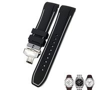 GGYTMQL Correa de vigilancia de silicona de goma de 23 mm de 24 mm ajuste para T035 T035627 Bandas de reloj de color azul curvo de reemplazo de hebilla de mariposa