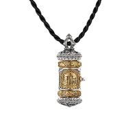 GGYTMQL Coste de Plata S925, Collar de Collar de Amuleto de Loto guanyin Colgante de Colgante de Seis Caracteres de Cobre de Seis Caracteres Abiertos, (sin Cadena) (B 48 * 17 mm)