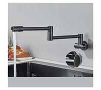 GGYTMQL Cromado níquel de latón negro relleno grifo de cocina montada en la pared grifo de una sola agujera fría rota rota plegable (dorado con ciprush)