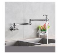 GGYTMQL Cromado níquel de latón negro relleno grifo de cocina montada en la pared grifo de una sola agujera fría rota rota plegable (dorado con ciprush)