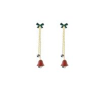 GGYTMQL Damas Fashion 925 Needle Christmas Bell Pendientes Pendientes Tassel Moda Damas Joyas Pendientes Lindos con aretes de Gama Alta