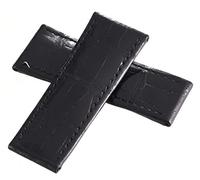 GGYTMQL De Grisogono 25 mm x 22 mm Coraja de banda de reloj de cuero negro 65-65